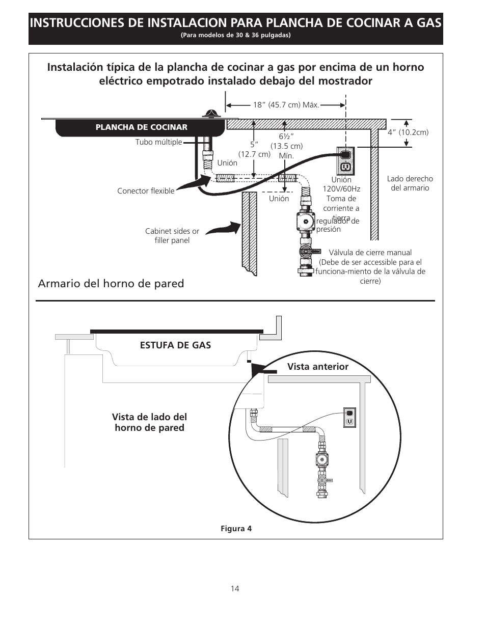 Cooktop wall oven side view front view | Electrolux EW30GC55G User Manual | Page 14 / 28