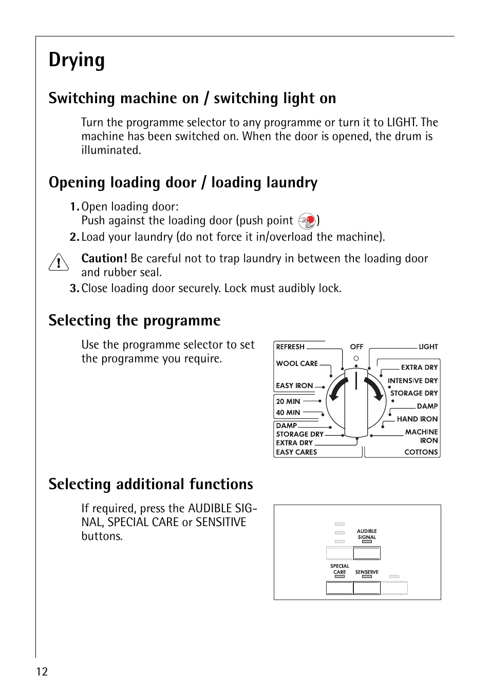 Drying | Electrolux 56800 User Manual | Page 12 / 36