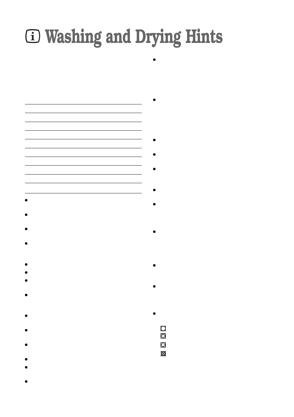 Washing and drying hints | Electrolux EWD 1419 I User Manual | Page 14 / 32