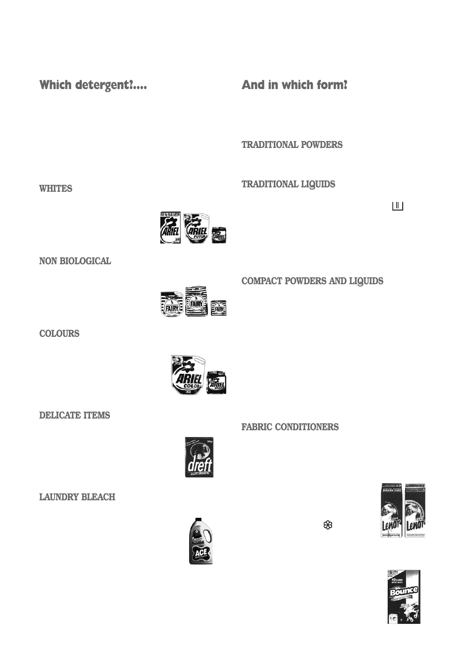 And in which form, Which detergent | Electrolux EWD 1419 I User Manual | Page 15 / 32
