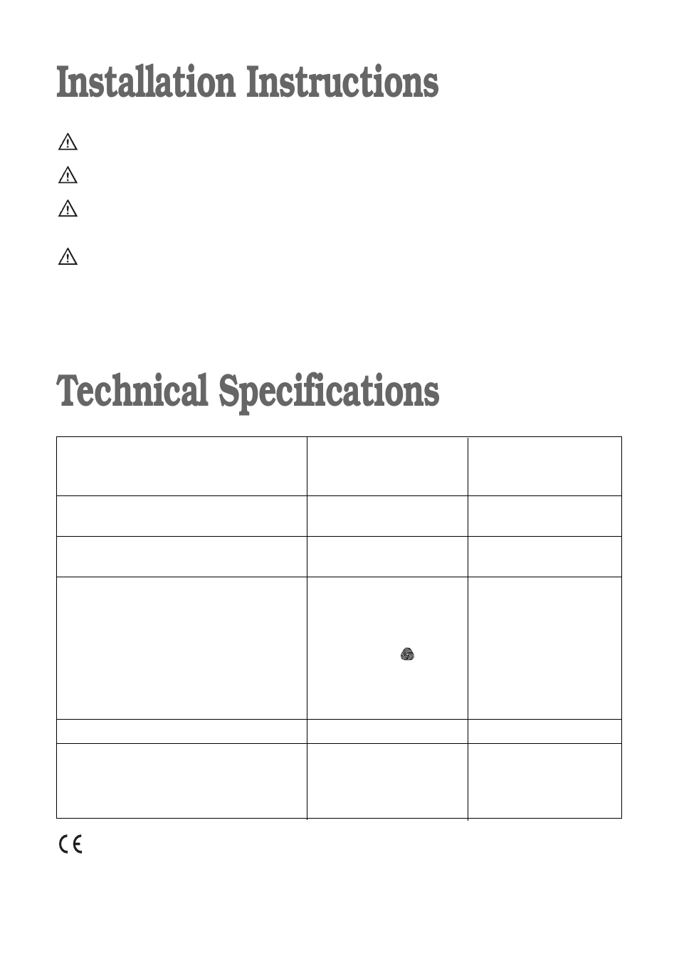 Installation instructions technical specifications | Electrolux EWD 1419 I User Manual | Page 25 / 32