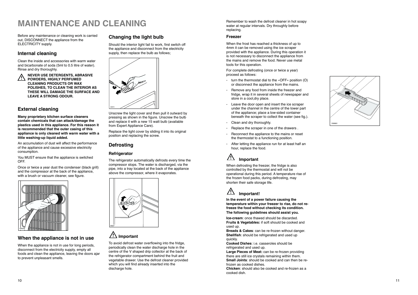 Maintenance and cleaning | Electrolux ER 3825 B User Manual | Page 11 / 20