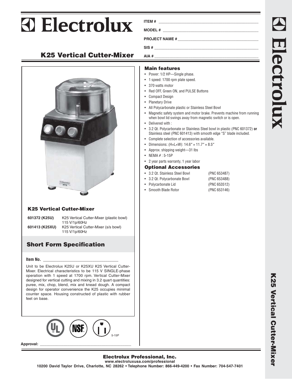 Electrolux Dito K25U User Manual | 2 pages