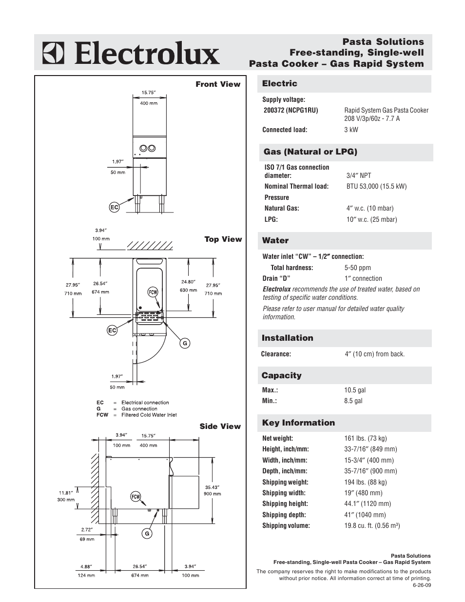 Electrolux 200372 User Manual | Page 2 / 2