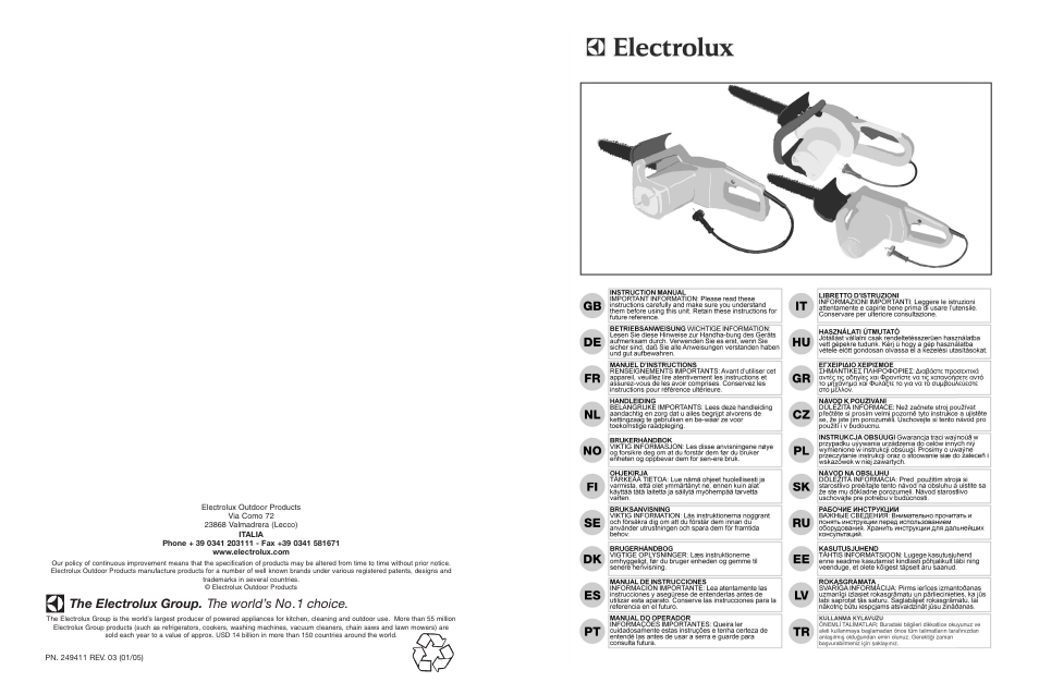 Electrolux ES16 User Manual | 15 pages