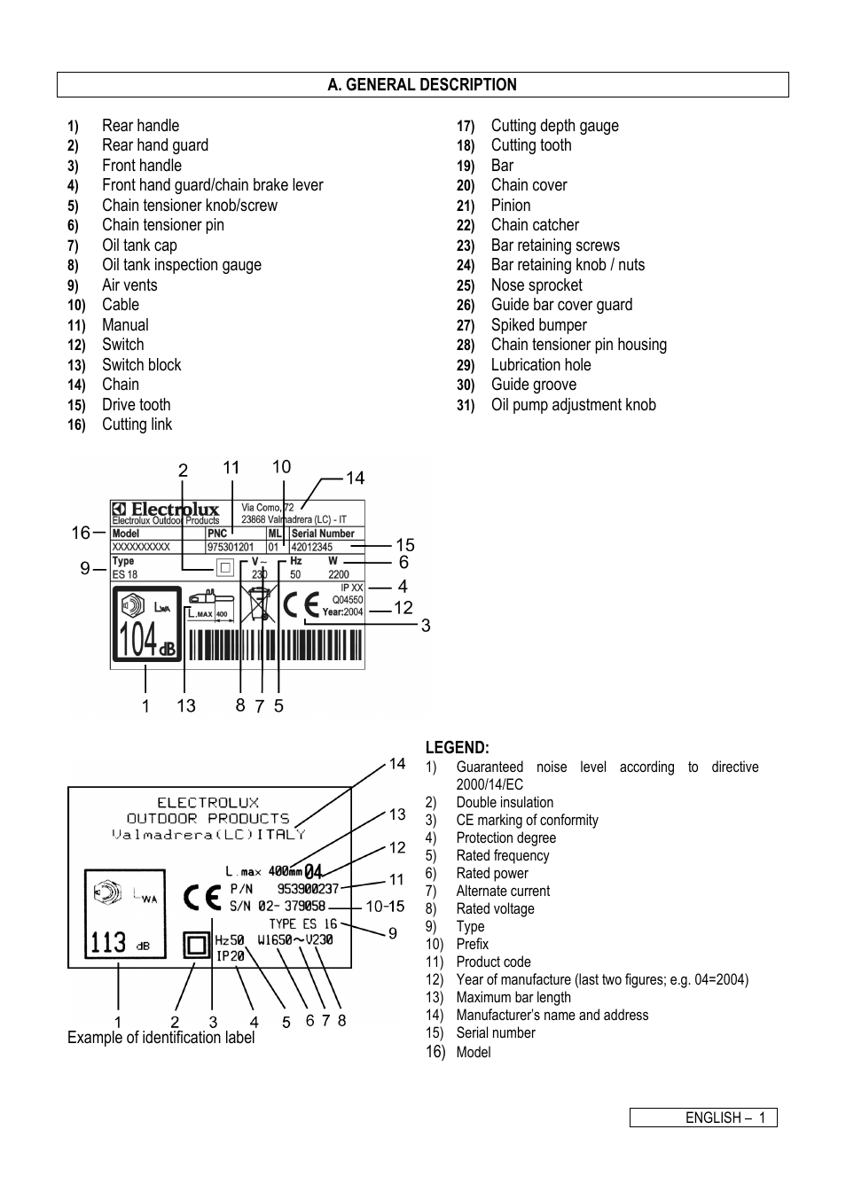 Electrolux ES16 User Manual | Page 4 / 15
