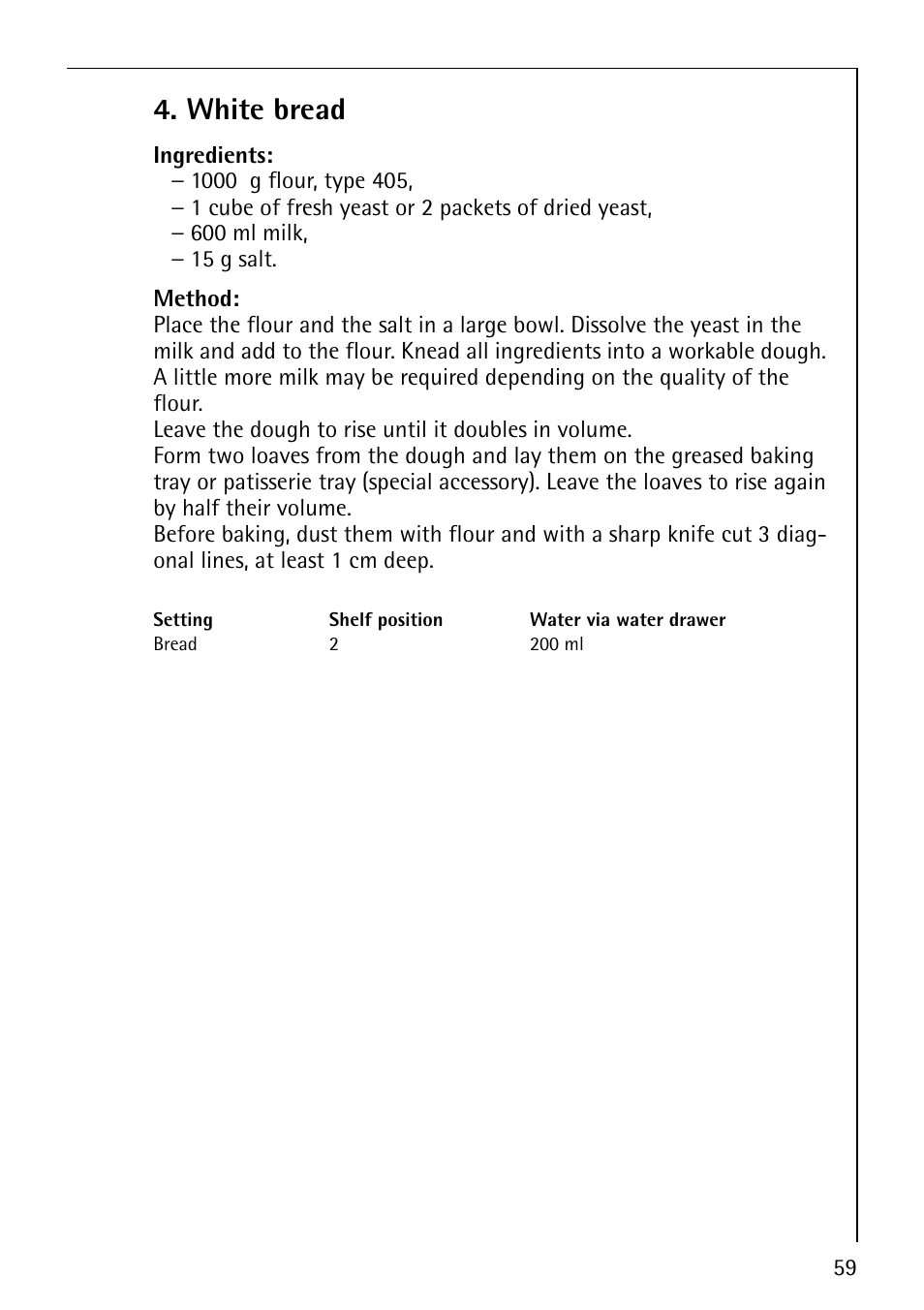 White bread | Electrolux CB8920-1 User Manual | Page 59 / 80