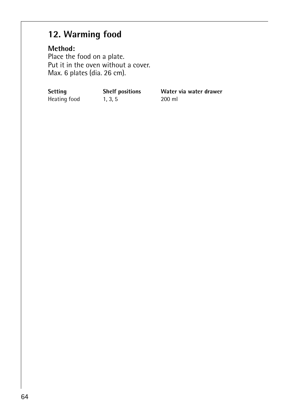 Warming food | Electrolux CB8920-1 User Manual | Page 64 / 80