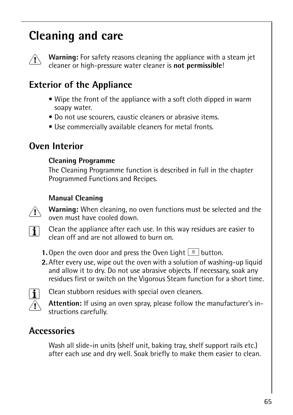 Cleaning and care 1 | Electrolux CB8920-1 User Manual | Page 65 / 80