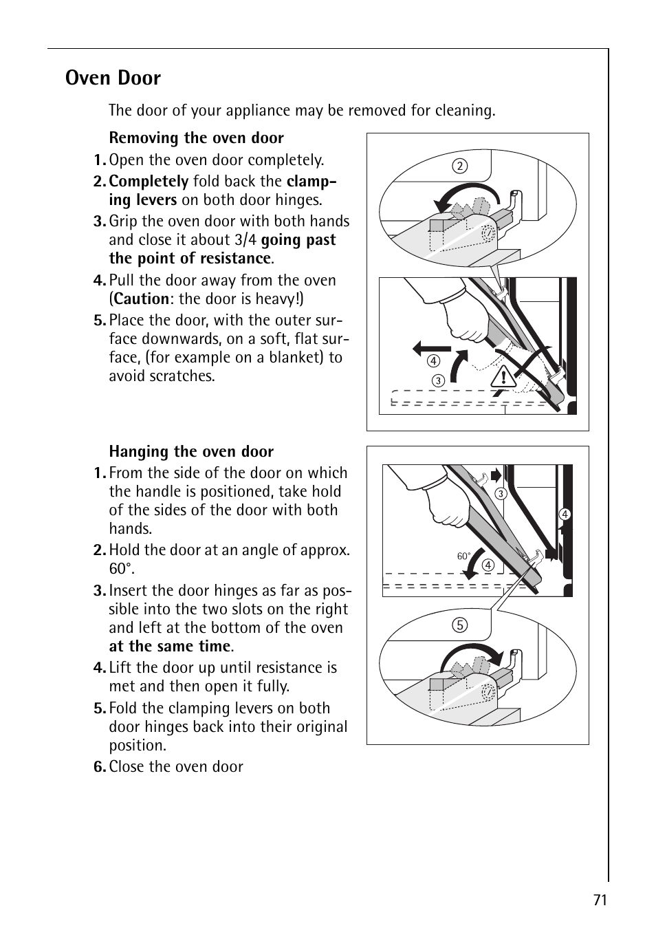 Oven door | Electrolux CB8920-1 User Manual | Page 71 / 80