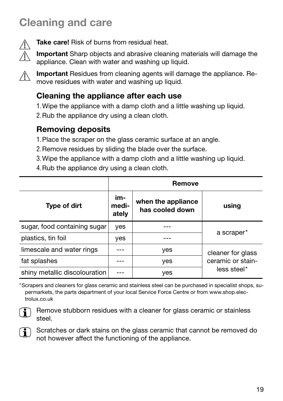 Cleaning and care | Electrolux EHD 6005 P User Manual | Page 19 / 32