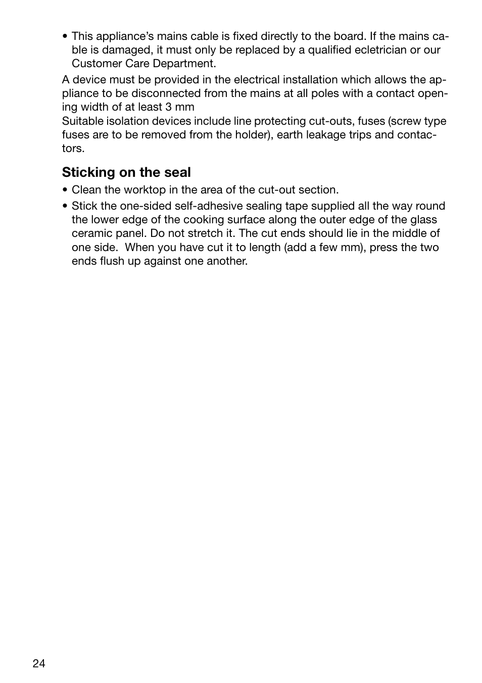 Sticking on the seal | Electrolux EHD 6005 P User Manual | Page 24 / 32