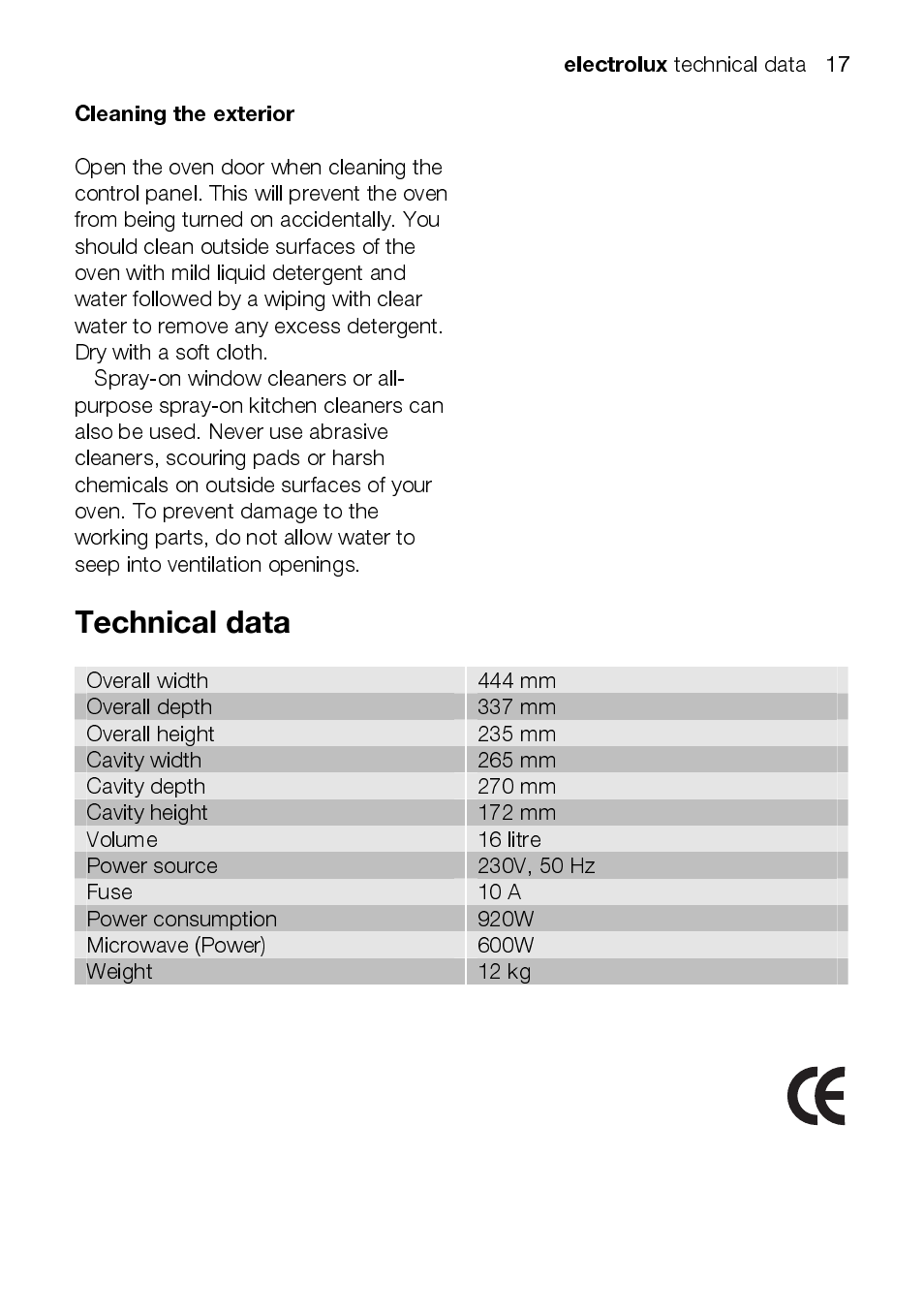 Electrolux EMM1100 User Manual | Page 17 / 23