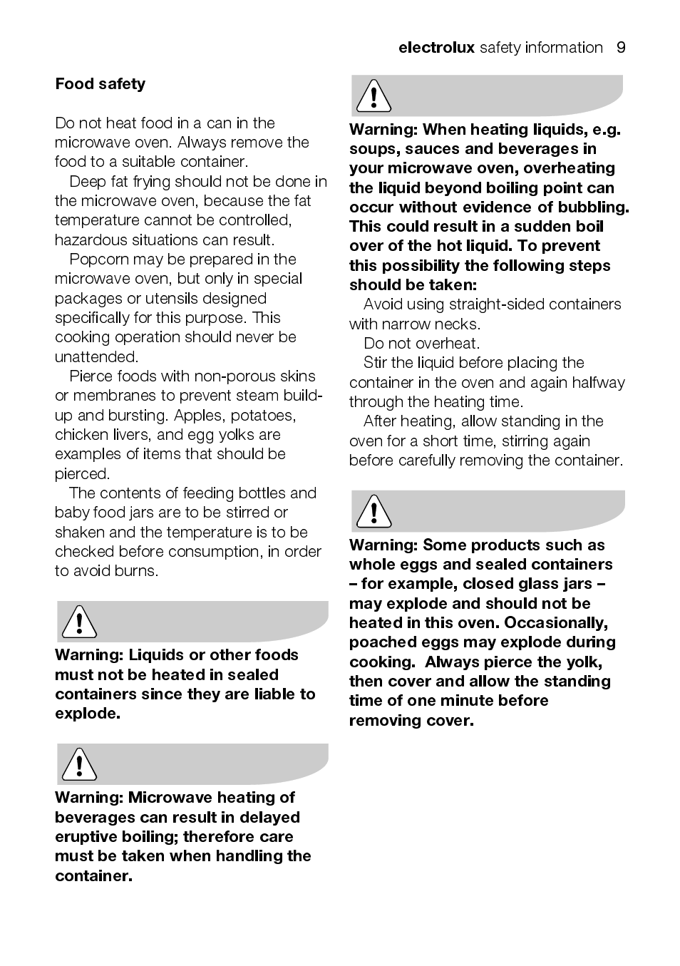 Electrolux EMM1100 User Manual | Page 9 / 23
