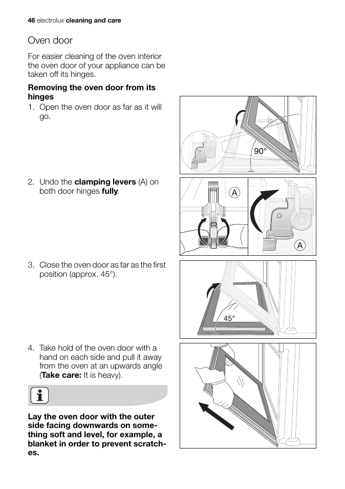 Oven door | Electrolux EB GL40 User Manual | Page 46 / 56