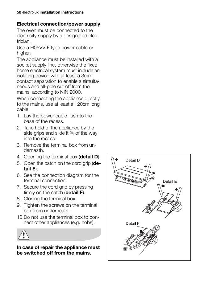 Electrolux EB GL40 User Manual | Page 50 / 56