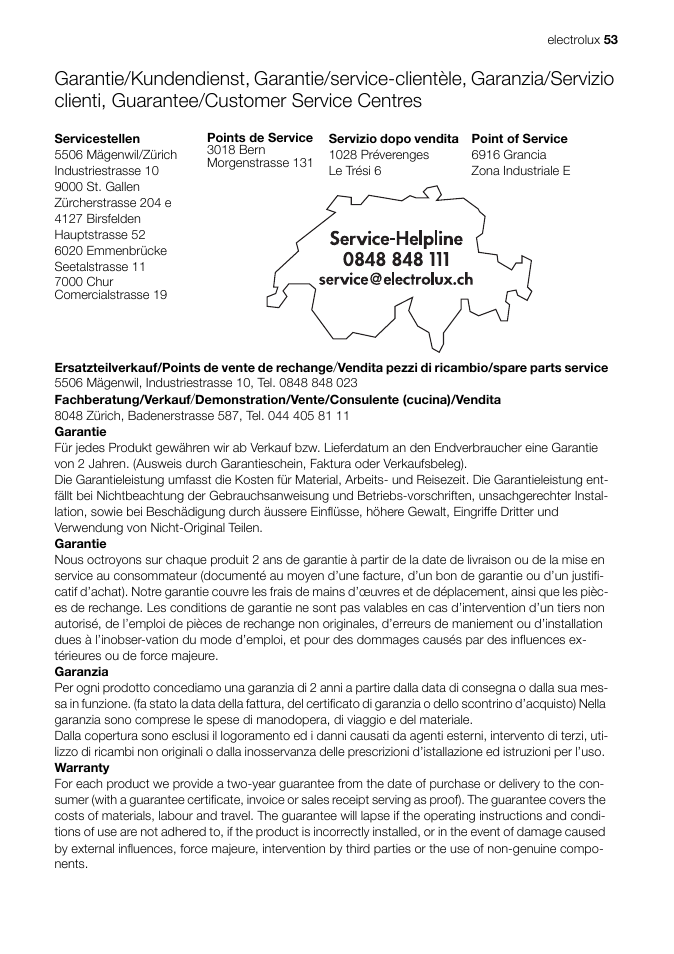 Electrolux EB GL40 User Manual | Page 53 / 56