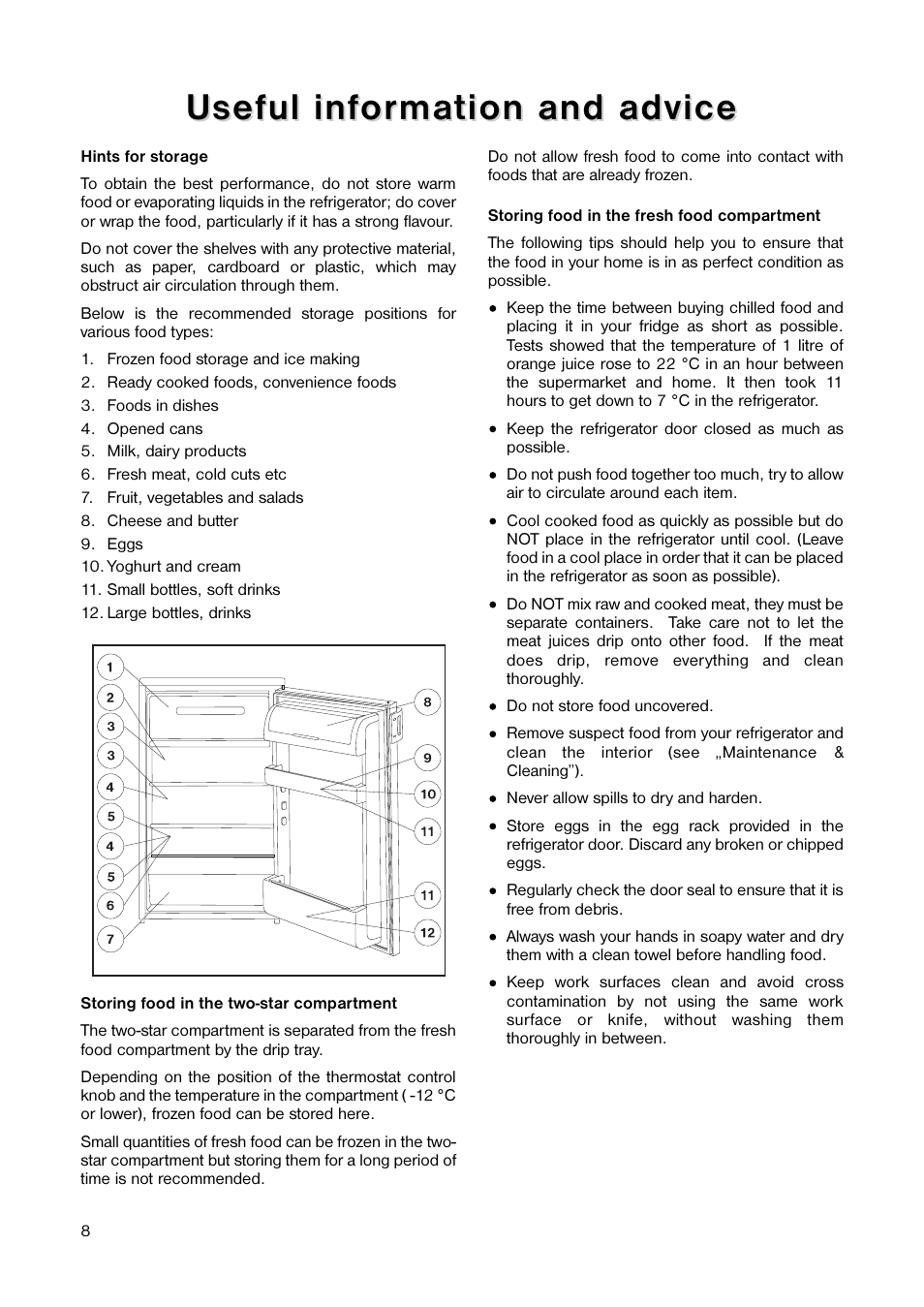 Useful inf | Electrolux 160 RA User Manual | Page 8 / 20