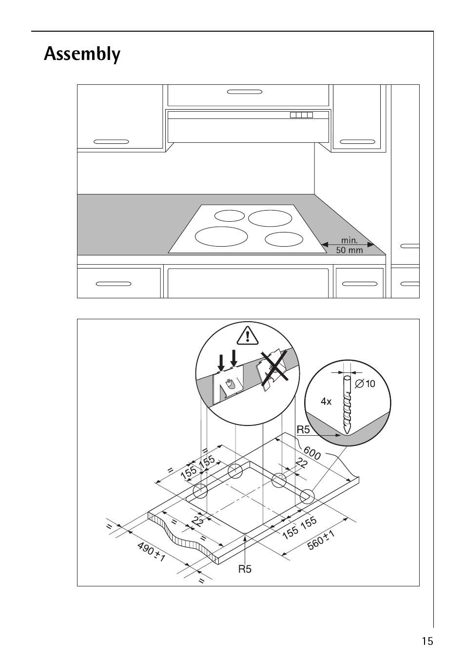 Assembly | Electrolux 6010 K User Manual | Page 15 / 20
