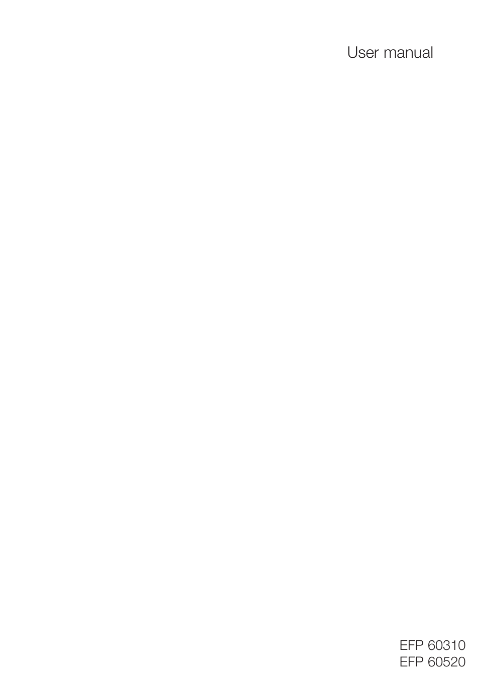 Electrolux EFP 60310 User Manual | 24 pages