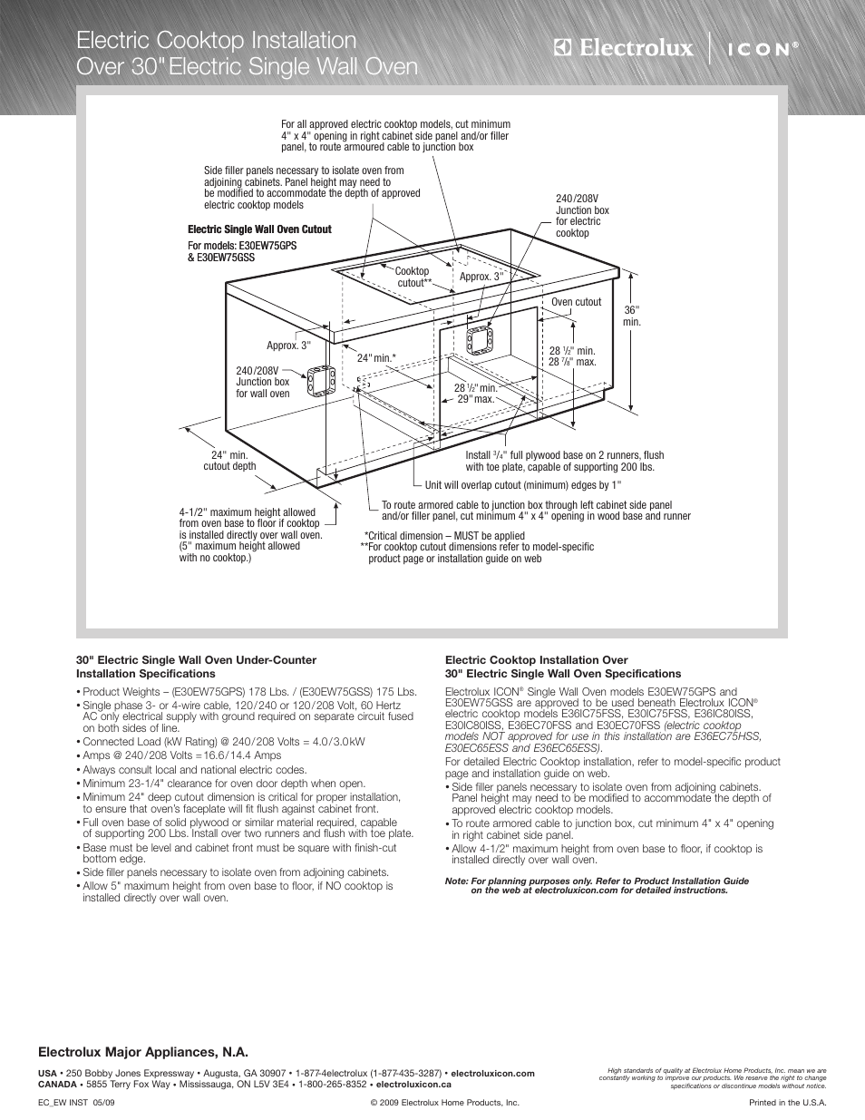 Electrolux major appliances, n.a | Electrolux E36EC65ESS User Manual | Page 3 / 4