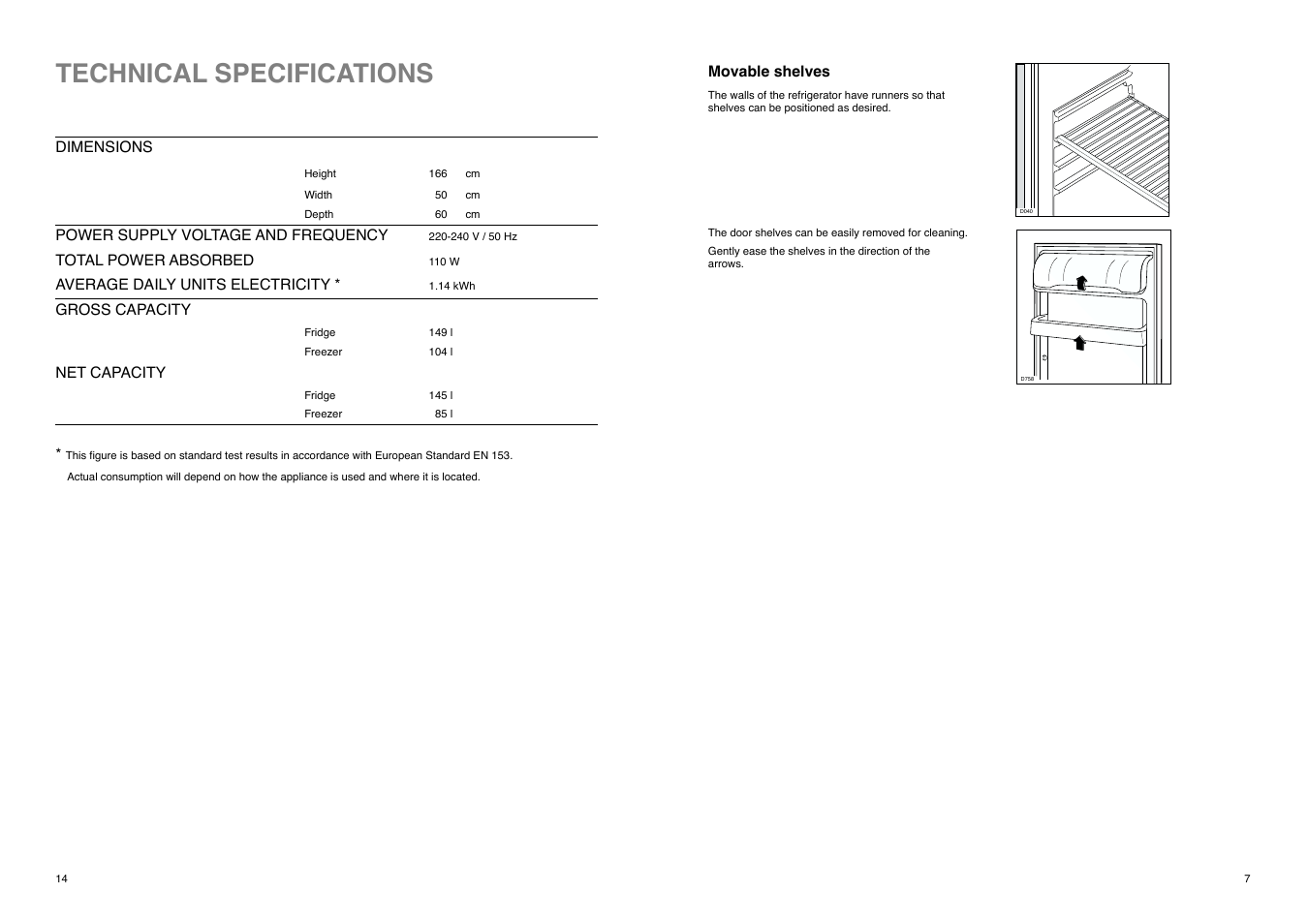 Technical specifications | Electrolux ER 7525 B User Manual | Page 14 / 20