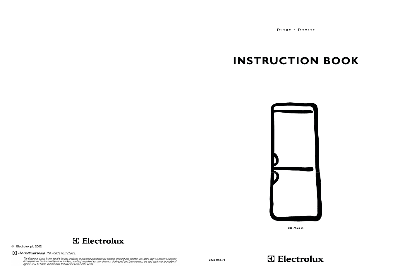 Instruction book | Electrolux ER 7525 B User Manual | Page 20 / 20