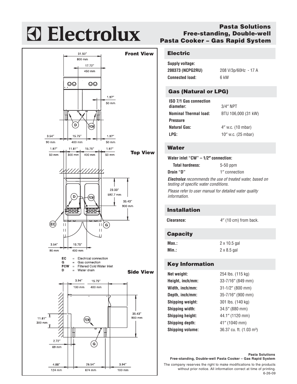 Electrolux 200373 User Manual | Page 2 / 2