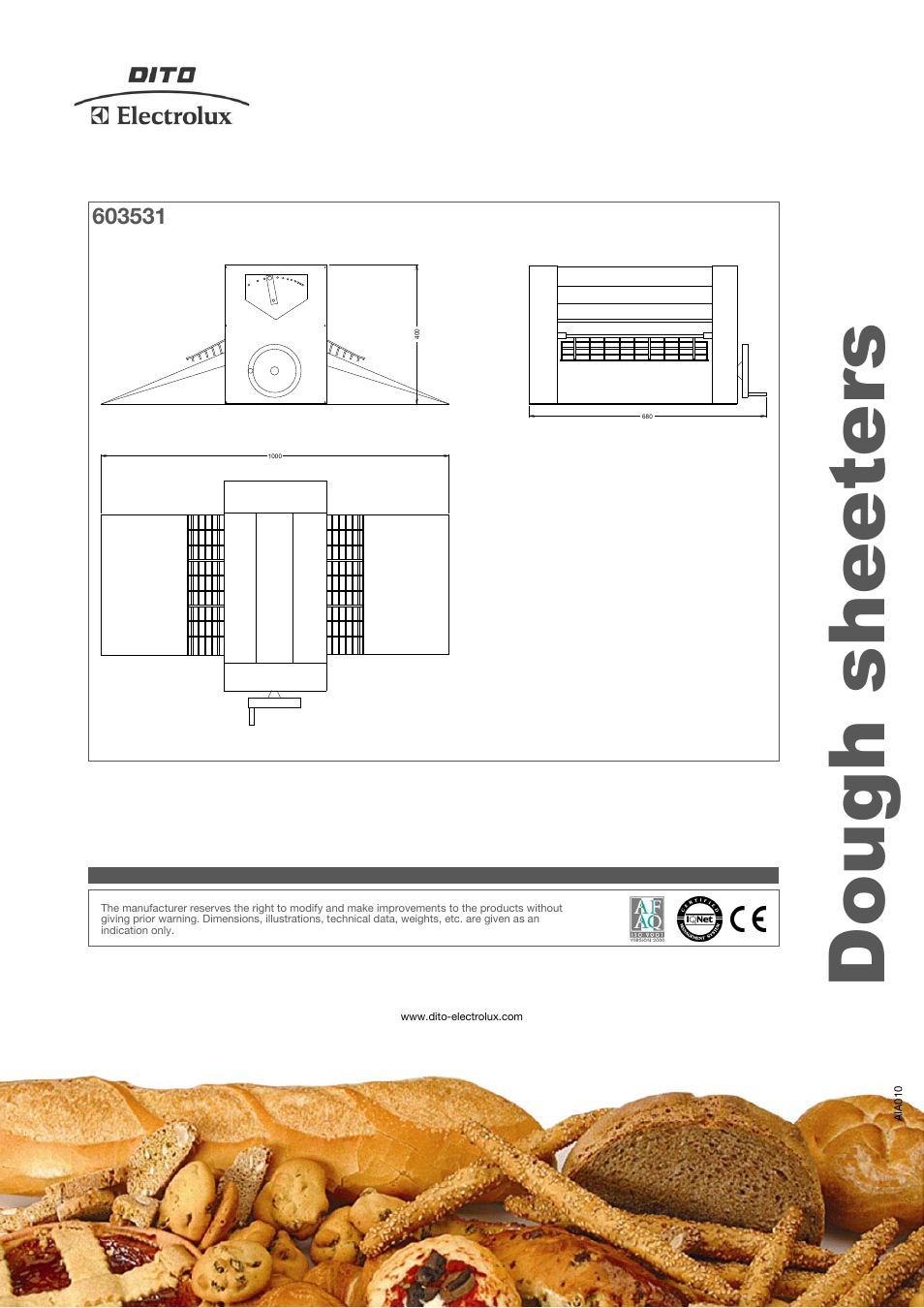 Dough sheeters | Electrolux Dito LMP400 User Manual | Page 3 / 3