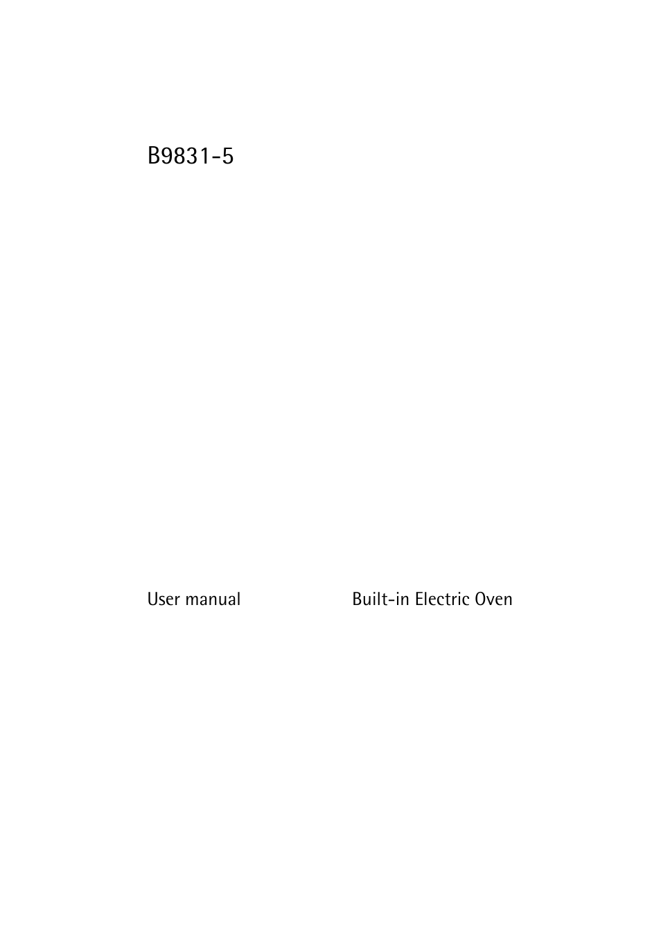 Electrolux B9831-5 User Manual | 32 pages