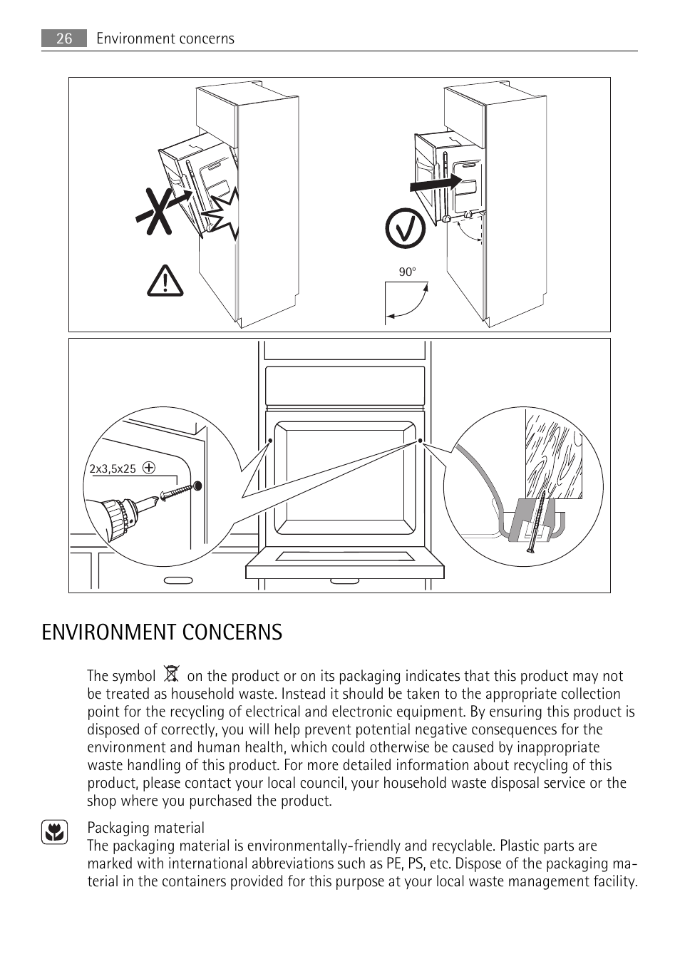 Environment concerns | Electrolux B9831-5 User Manual | Page 26 / 32