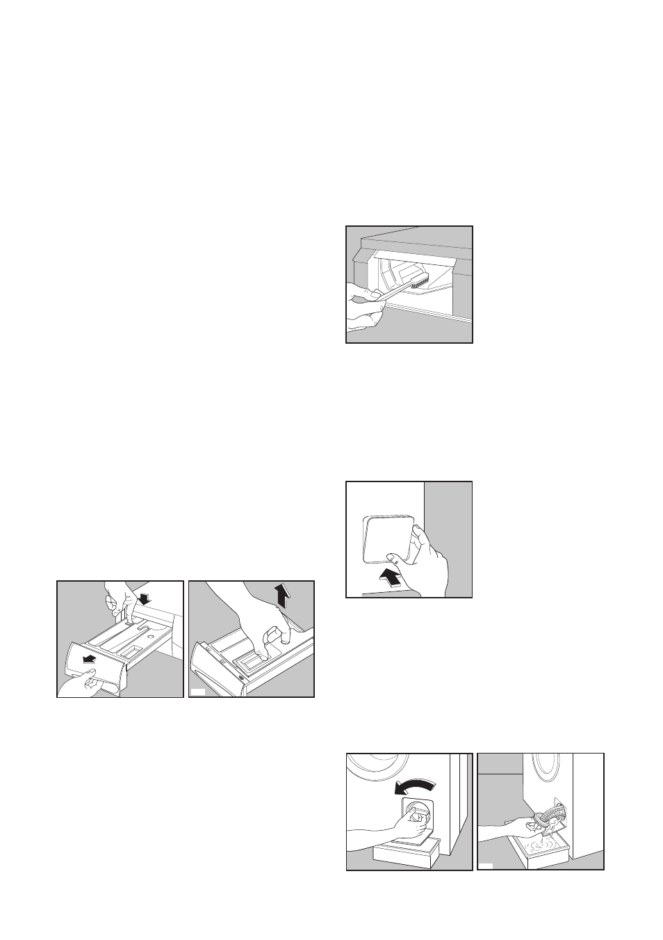 Maintenance and cleaning, Descaling, After each wash | External cleaning, Cleaning the dispenser drawer, Cleaning the drawer recess, Cleaning the filter | Electrolux WM 1200 A User Manual | Page 16 / 28