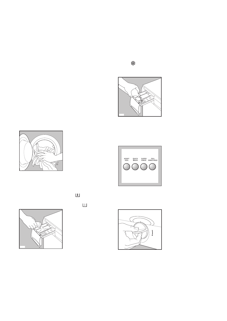 Operating sequence, Load the laundry, Measure out the detergent | Measure out the fabric softener, Select the required option(s), Select the required programme | Electrolux WM 1200 A User Manual | Page 7 / 28