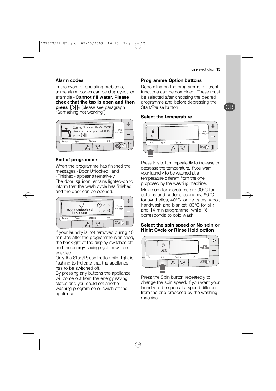 Electrolux EWF 14991 W User Manual | Page 13 / 47