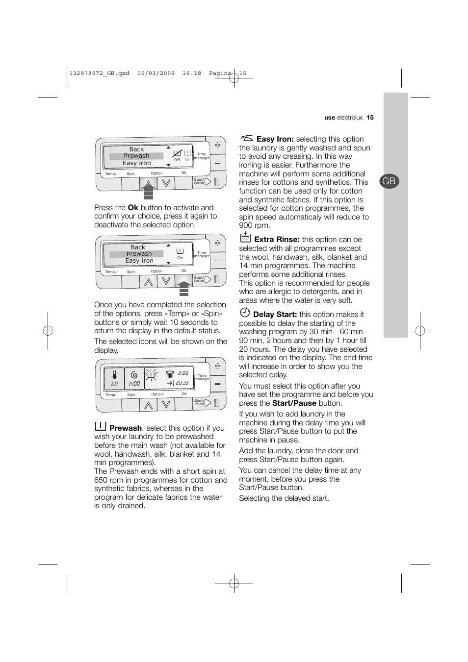 Electrolux EWF 14991 W User Manual | Page 15 / 47