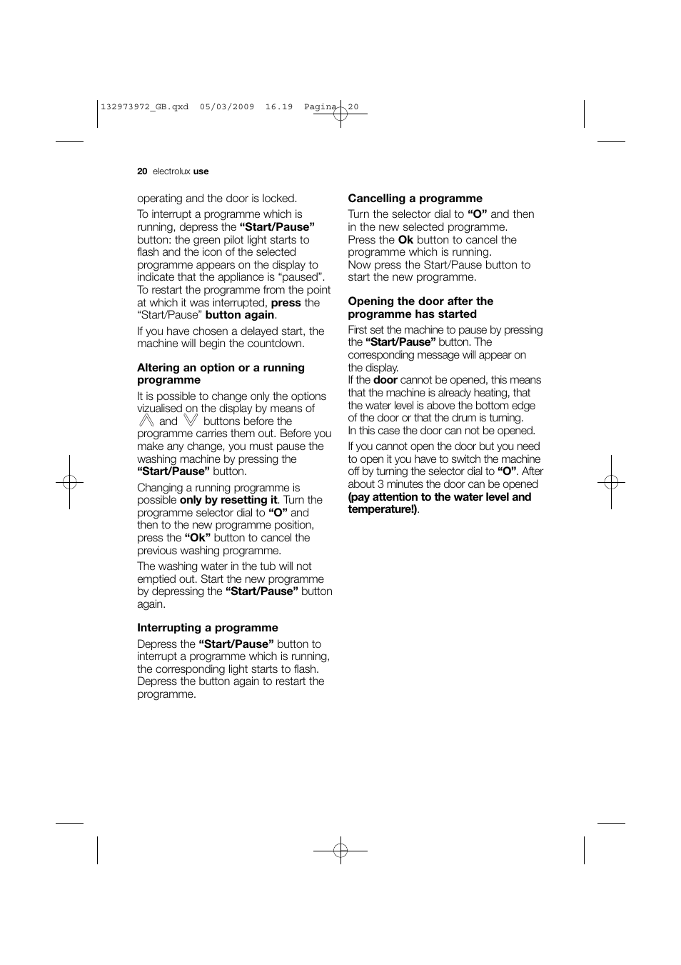 Electrolux EWF 14991 W User Manual | Page 20 / 47