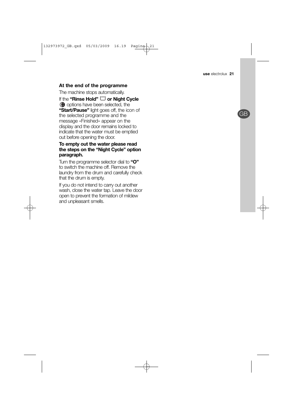 Electrolux EWF 14991 W User Manual | Page 21 / 47