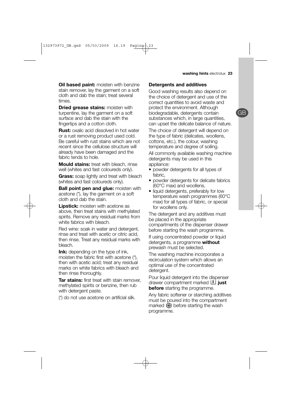Electrolux EWF 14991 W User Manual | Page 23 / 47
