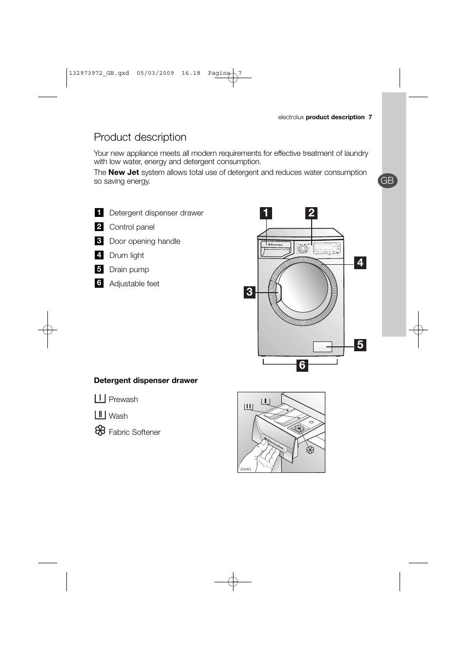 Product description | Electrolux EWF 14991 W User Manual | Page 7 / 47