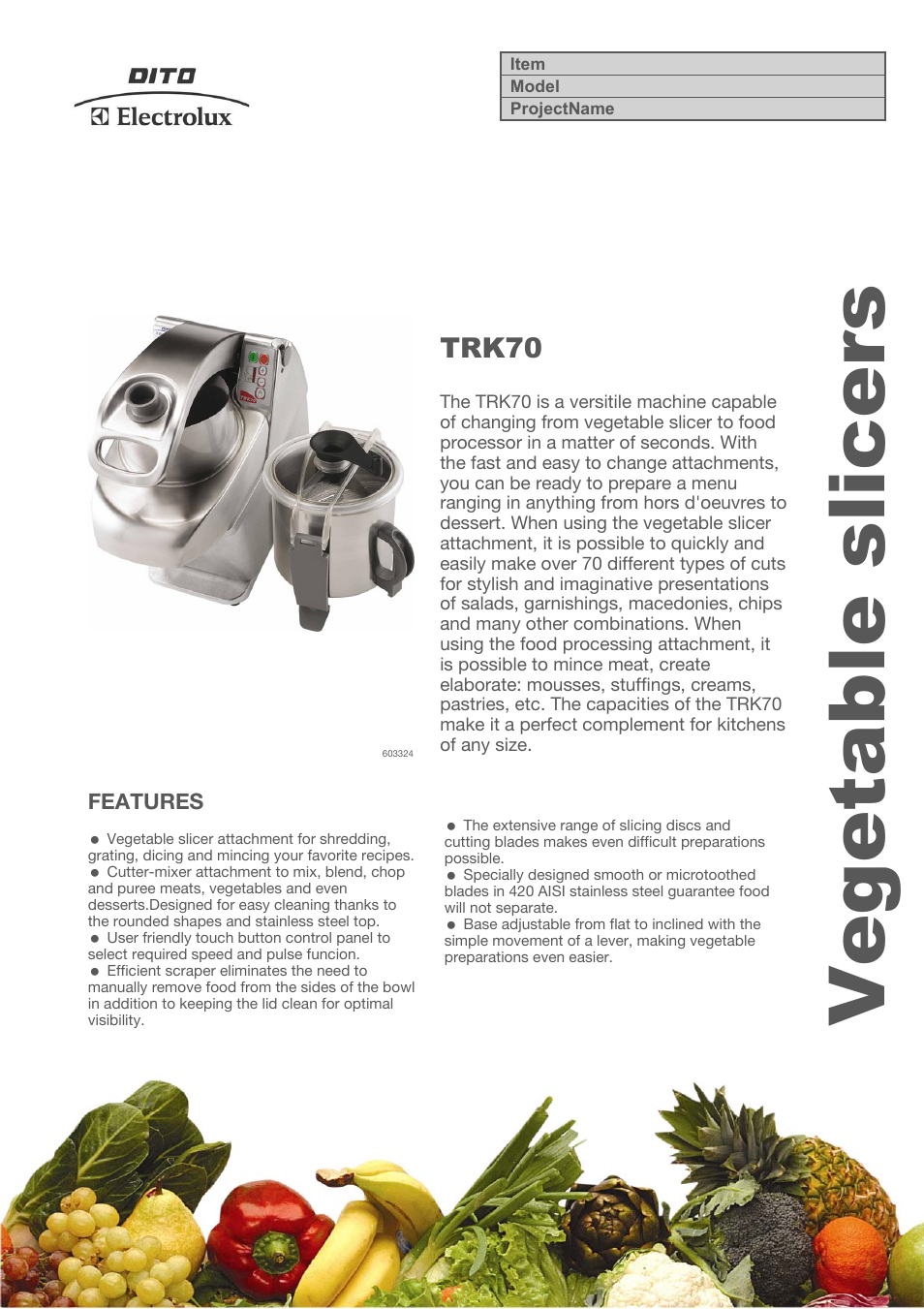 Electrolux TRK70VV User Manual | 4 pages