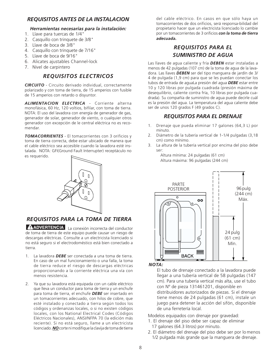 Electrolux Full Size Tumble Action Washer User Manual | Page 8 / 12