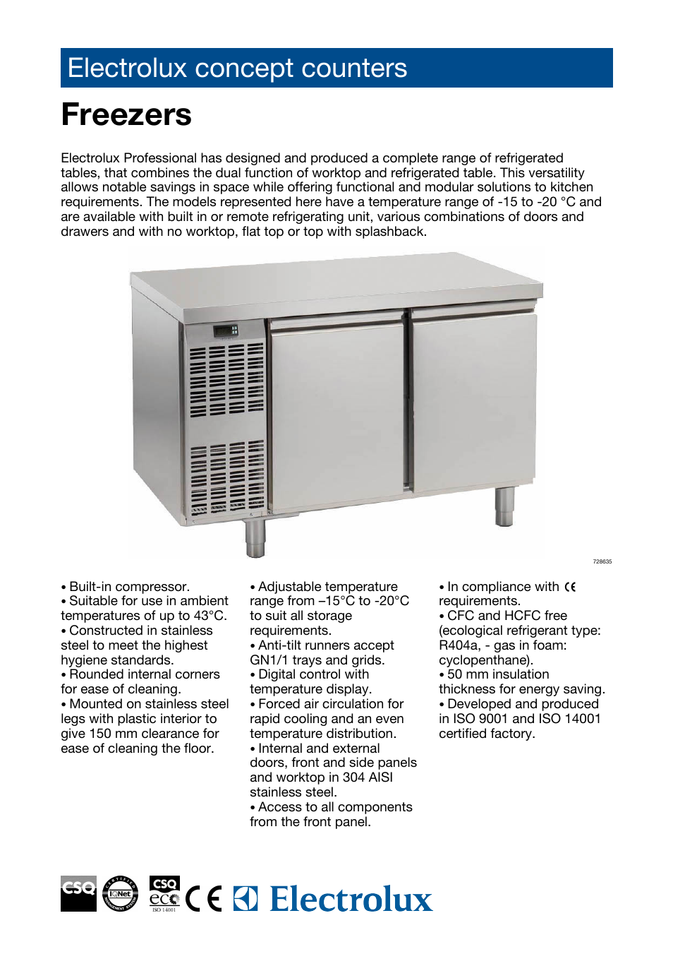 Electrolux Concept Counters RCHBF2P2C User Manual | 4 pages