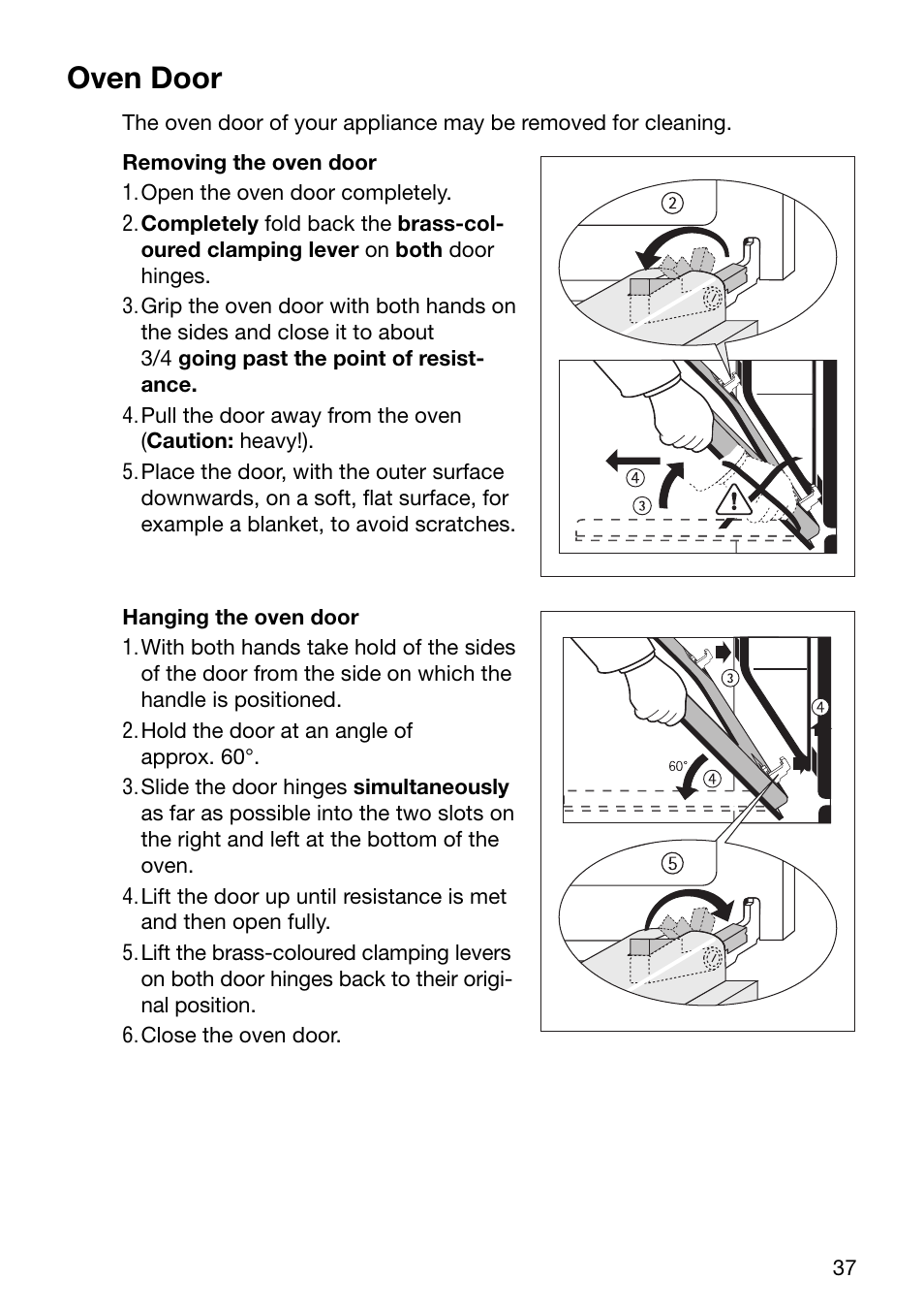 Oven door | Electrolux U24058 EOB6636 User Manual | Page 37 / 52