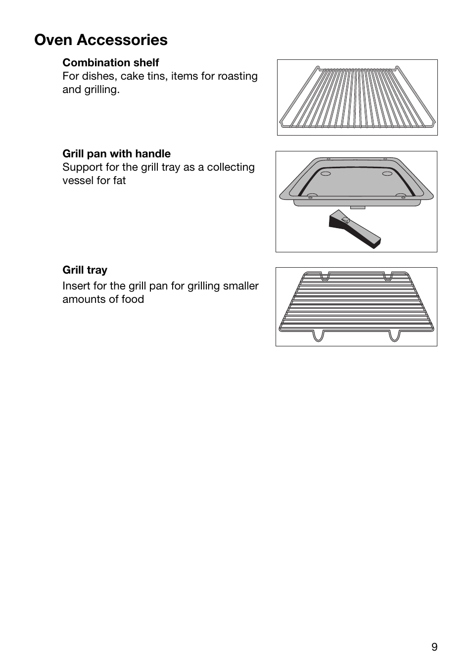 Oven accessories | Electrolux U24058 EOB6636 User Manual | Page 9 / 52