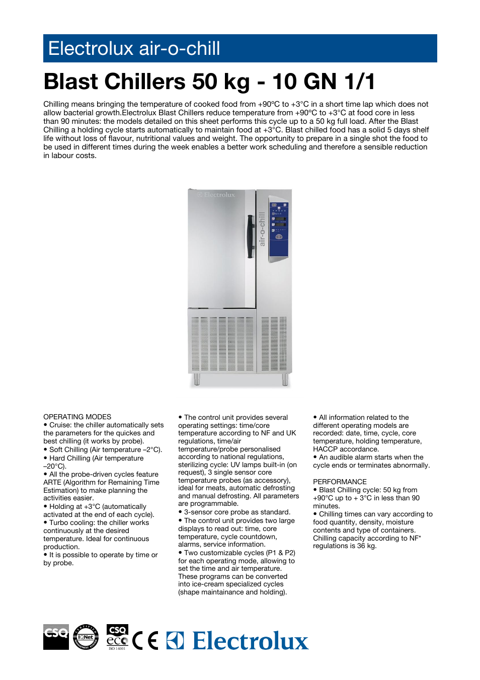 Electrolux Air-o-chill 726693 User Manual | 4 pages