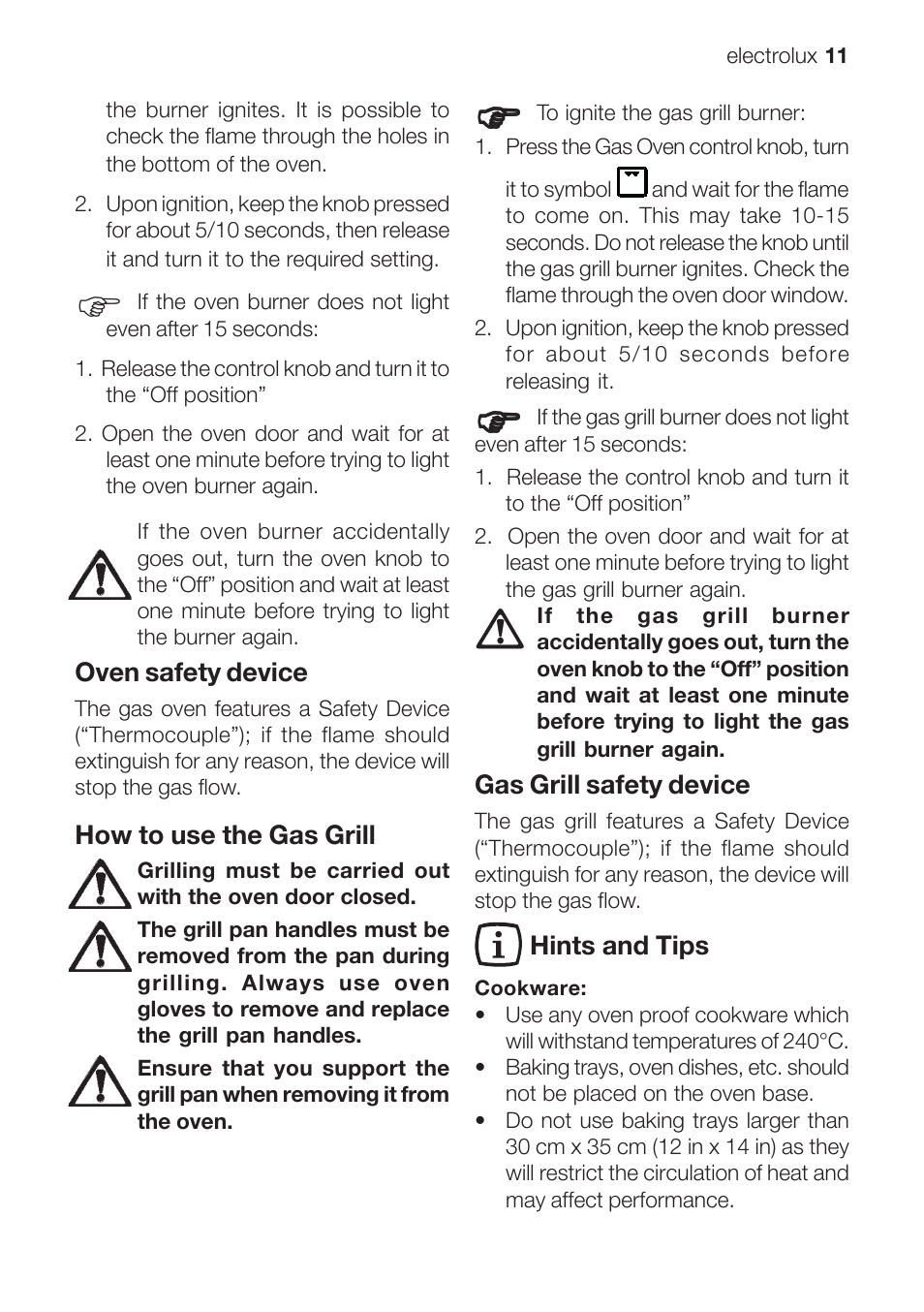 Electrolux EOG 10000 User Manual | Page 11 / 36