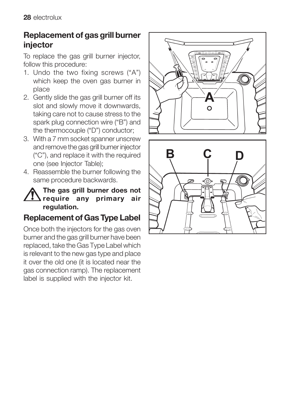 Bc d | Electrolux EOG 10000 User Manual | Page 28 / 36