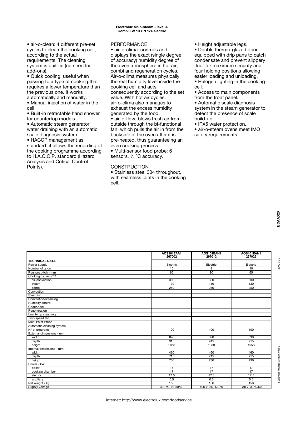 Electrolux Air-O-Steam 267022 User Manual | Page 2 / 4