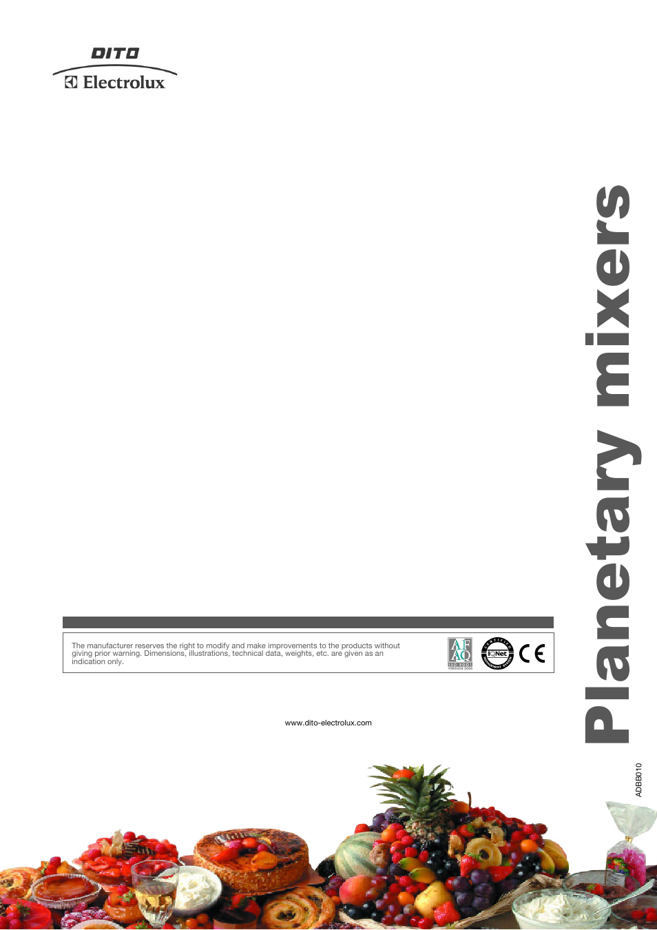 Planetary mixers | Electrolux Dito DMIX5BL User Manual | Page 4 / 4