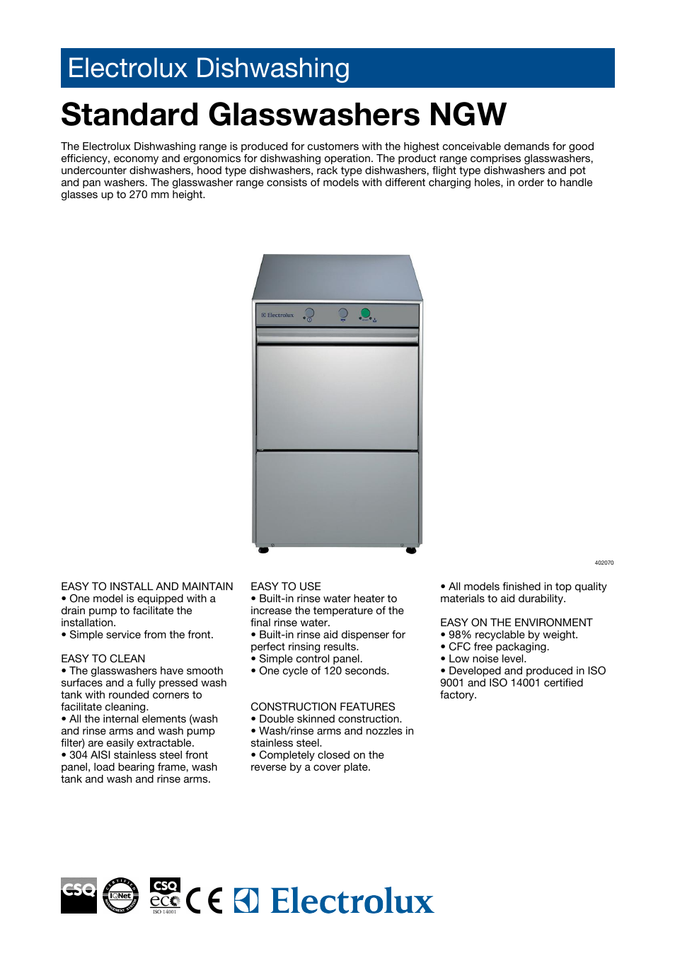 Electrolux 402070 User Manual | 4 pages